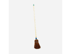 Escoba Negra Plana Cabo Madera Indruaseo