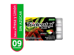 Chicle Trident Splash Fresa Limón X 9