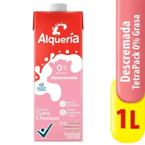 LECHE 0 GRASA ALQUERIA CAJA X 1 LT