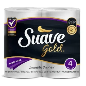 Papel higiénico. Suave Gold T H 4 rollos