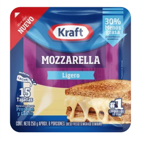 QUESO TIPO MOZZARELLA KRAFT LIGERO X 250